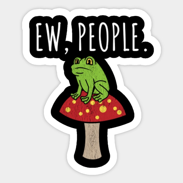 Ew People Cottagecore Frog Mushroom Sticker by divawaddle